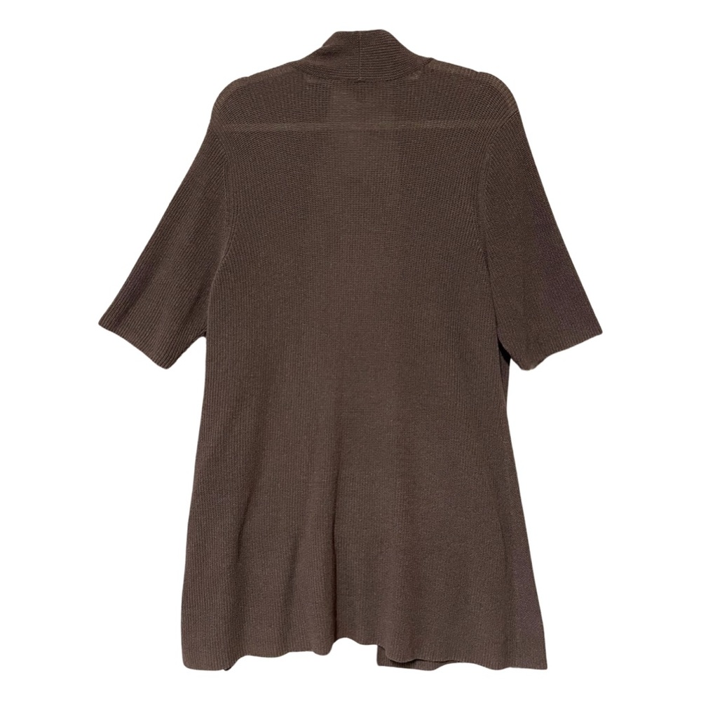Eileen Fisher silk blend open front long line cardigan, knit sweater - Picture 3 of 7